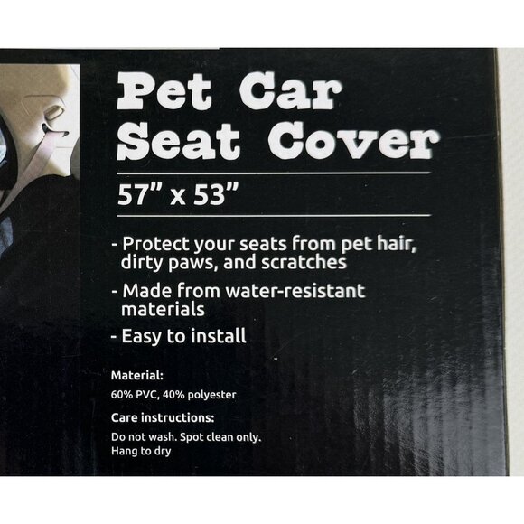 Pet Trends Pet Car Seat Cover 57"X53" Water Resistant Scratch Proof Protect NEW - Picture 3 of 8